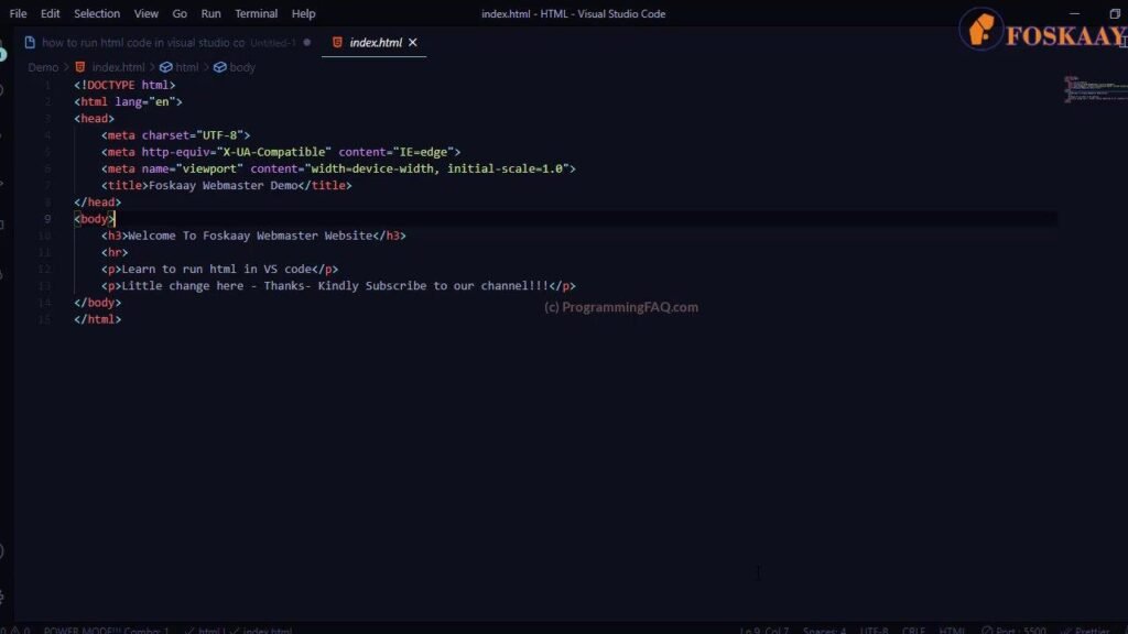 how to automatically run html code in visual studio code step 04