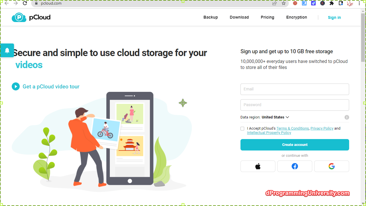 pCloud homepage images-dprogramminguniversity