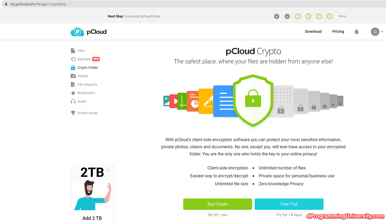 pCloud Crypto encryption  images-dprogramminguniversity