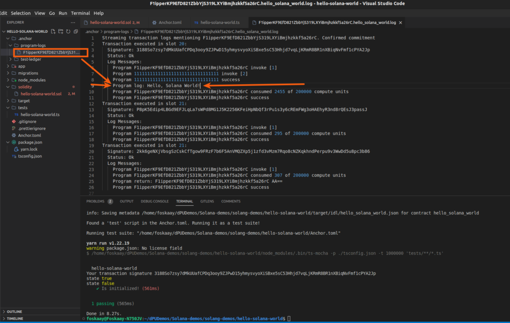 solidity solana deployement successful images by dProgramming university